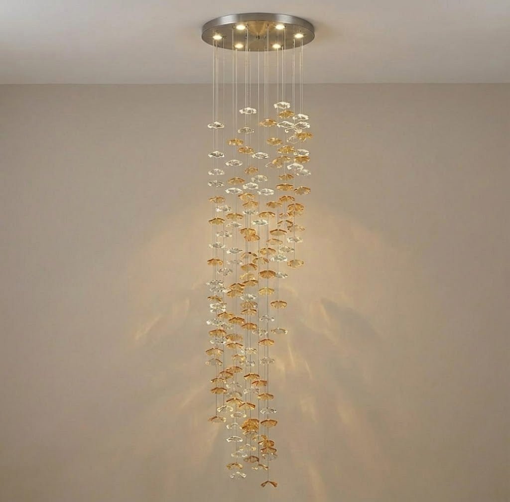 Tidal Stair Chandelier – Ambient Illumination in Luxury Interior Setting View 25