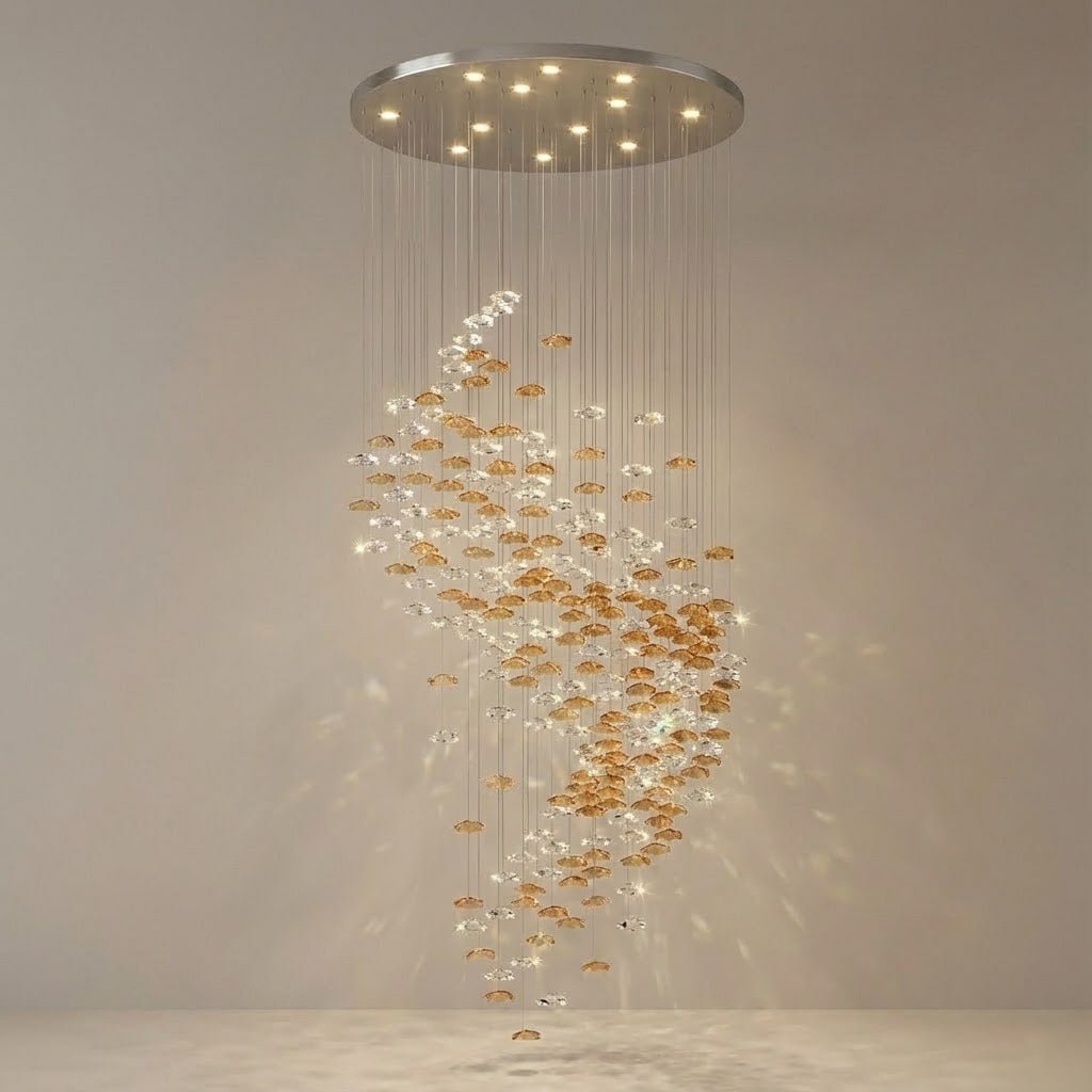 Tidal Stair Chandelier – Ambient Illumination in Luxury Interior Setting View 27