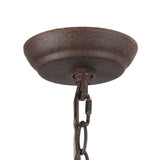 Timeless Curated Iron & Glass Chandelier – unlit natural material contrast