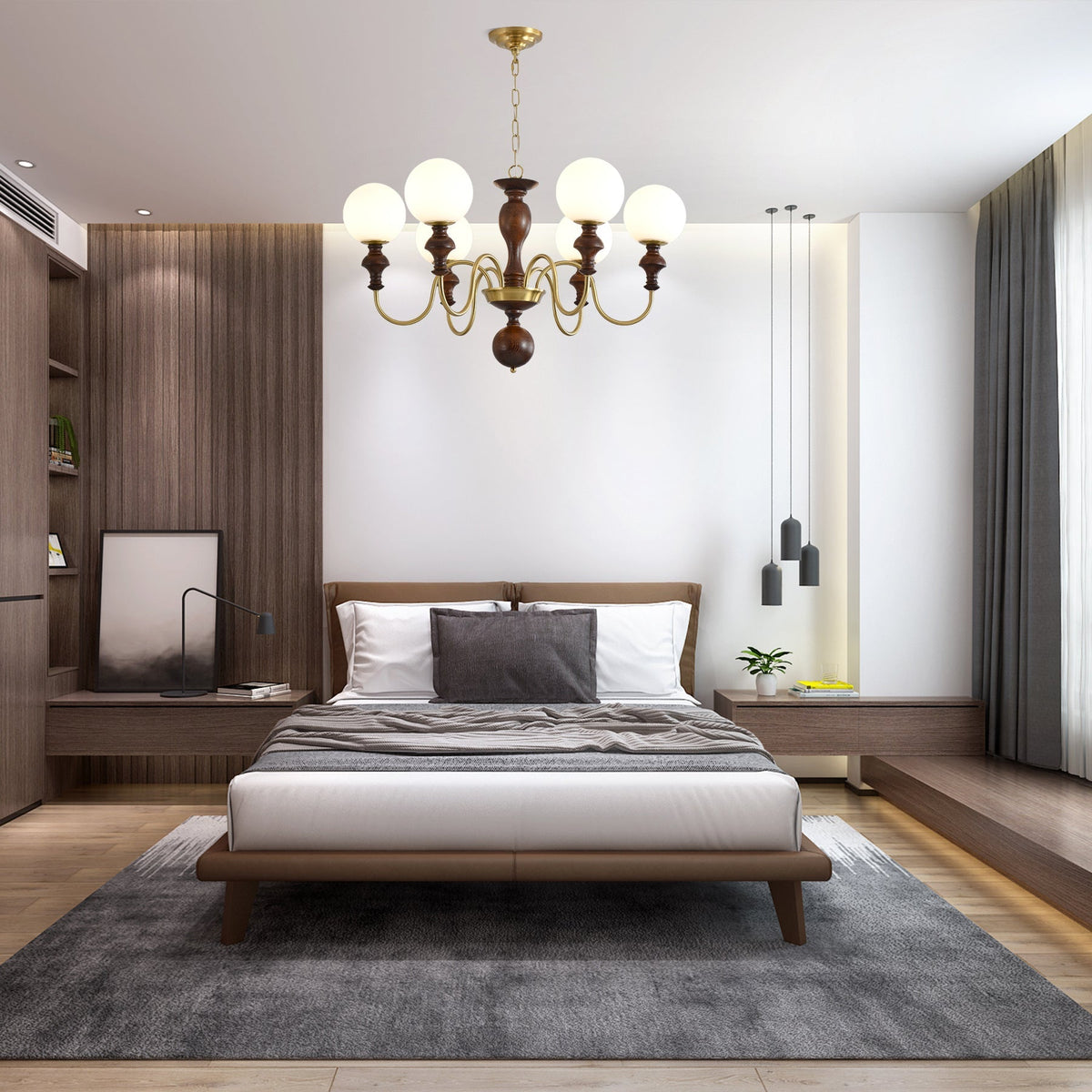 Modern Globe Chandelier – Ambient Illumination in Luxury Interior Setting View 7