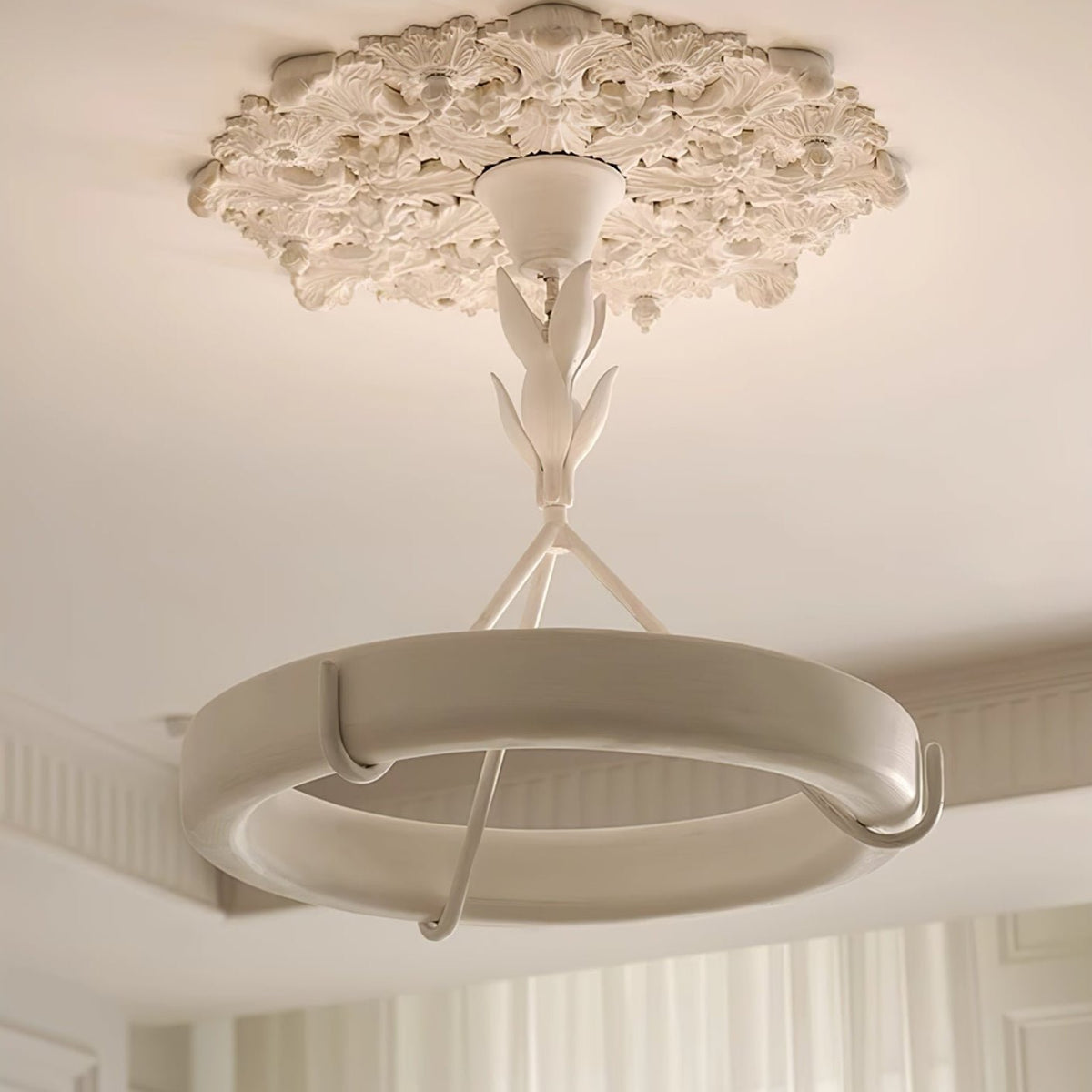 Tinsley Plaster Chandelier – Ambient Illumination in Luxury Interior Setting View 3