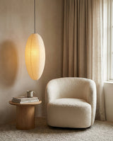 Washi Paper craftsmanship detail on Tomoe Paper Curated Washi Paper Pendant Light
