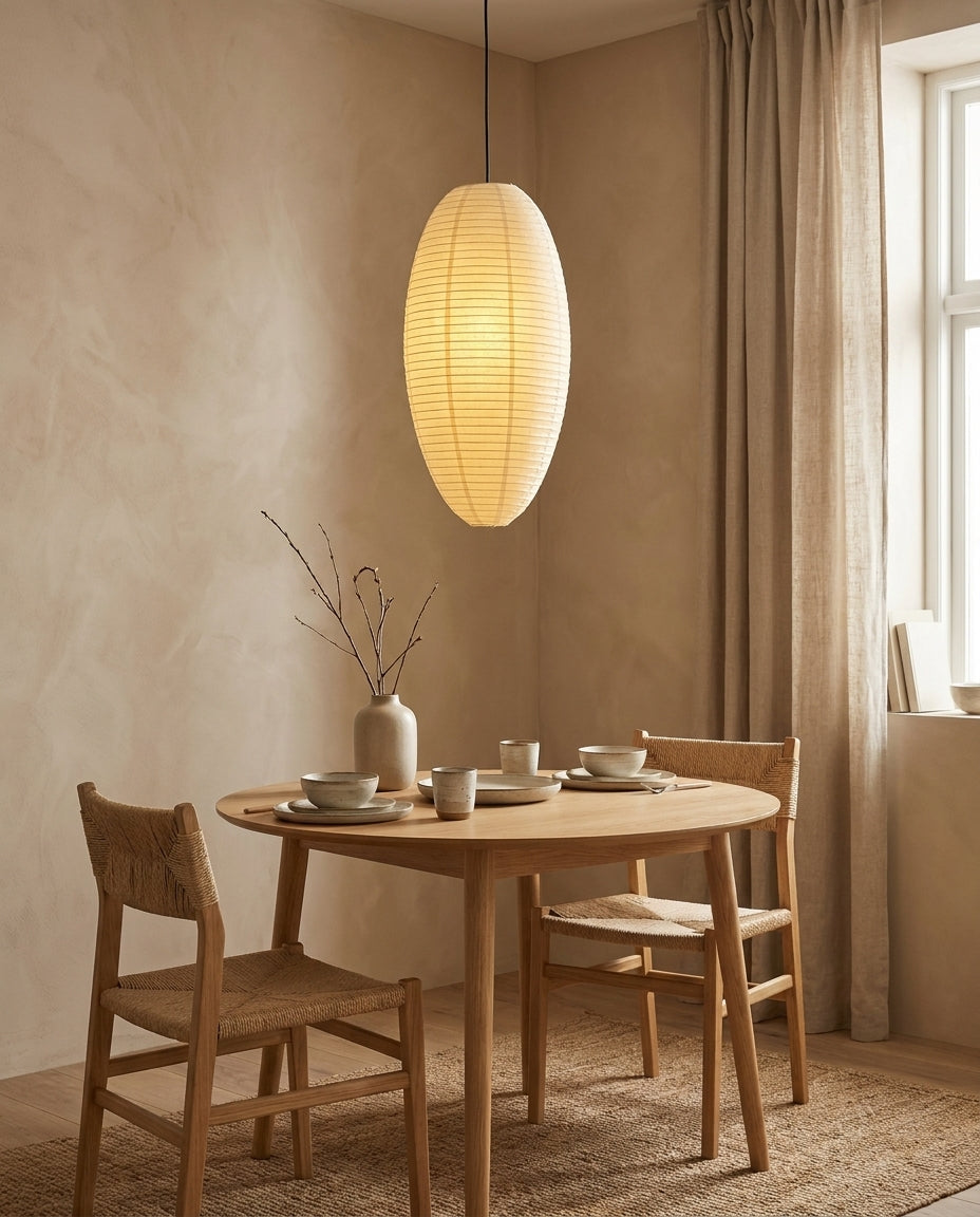 Tomoe Paper Curated Washi Paper Pendant Light – macro detail view