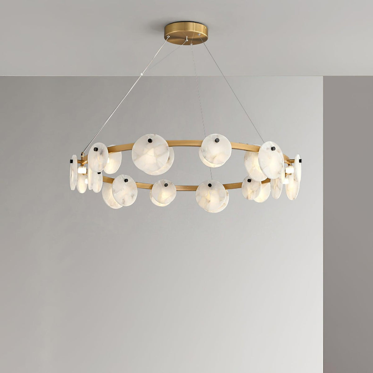 Alabaster craftsmanship detail on Trinidad Alabaster Curated Alabaster Chandelier