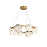 Trinidad Alabaster Curated Alabaster Chandelier – illuminated warm ambiance setting #1