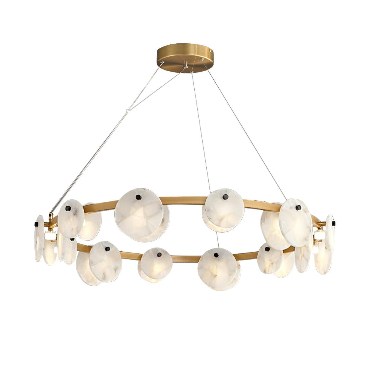 Trinidad Alabaster Curated Alabaster Chandelier – structural canopy joint detail #1