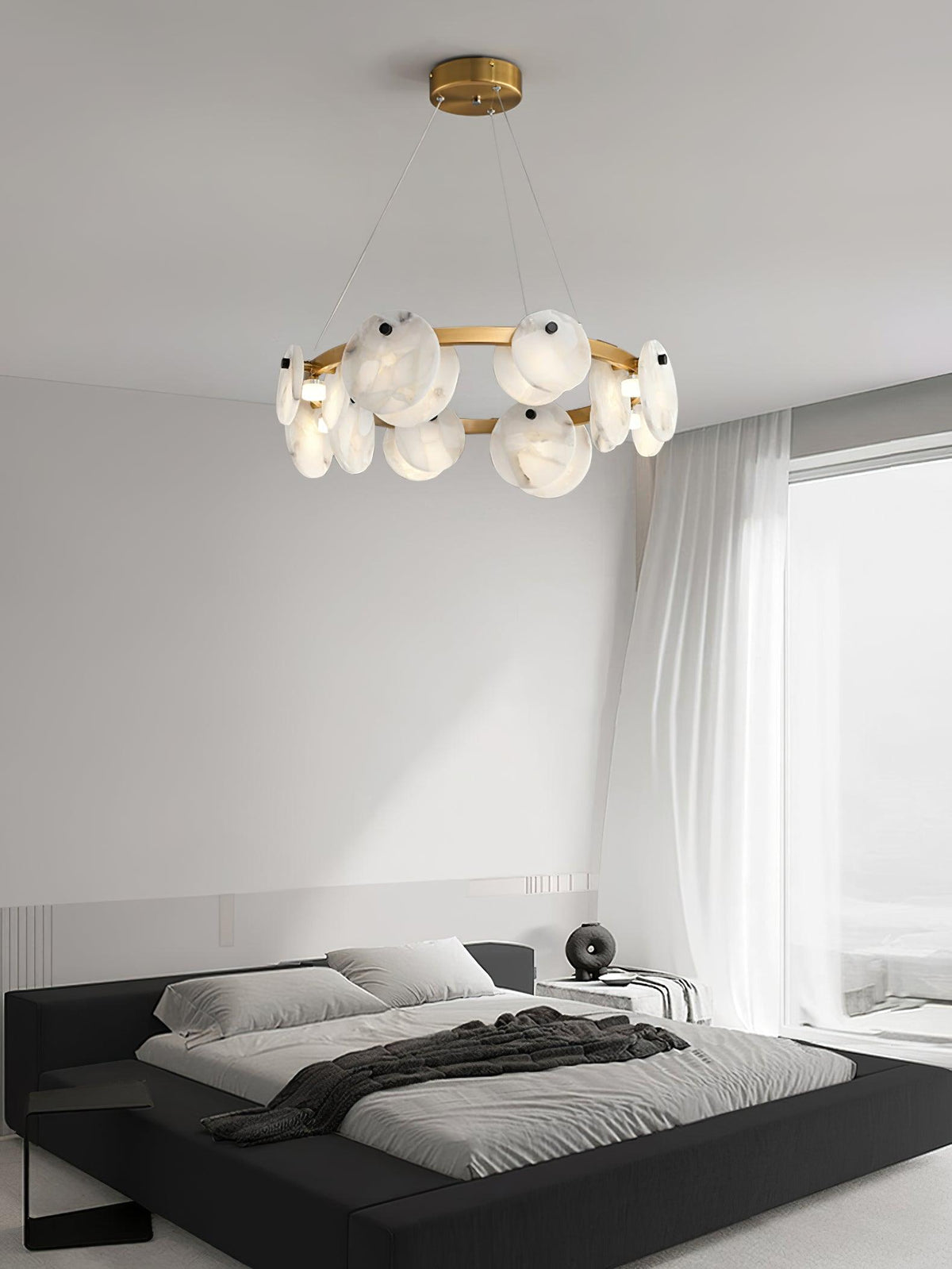 Trinidad Alabaster Curated Alabaster Chandelier – architectural ceiling profile