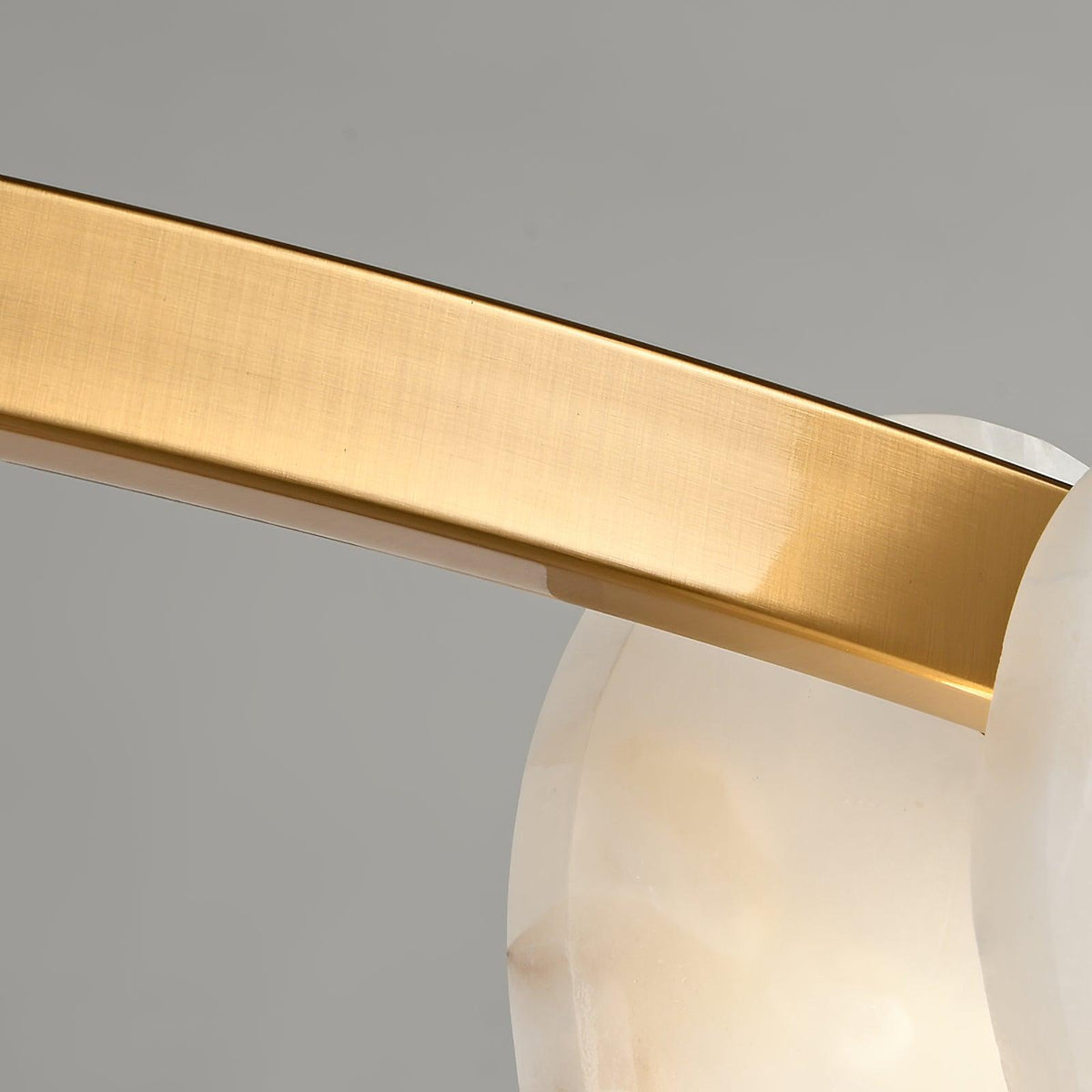 Trinidad Alabaster Curated Alabaster Chandelier – structural canopy joint detail