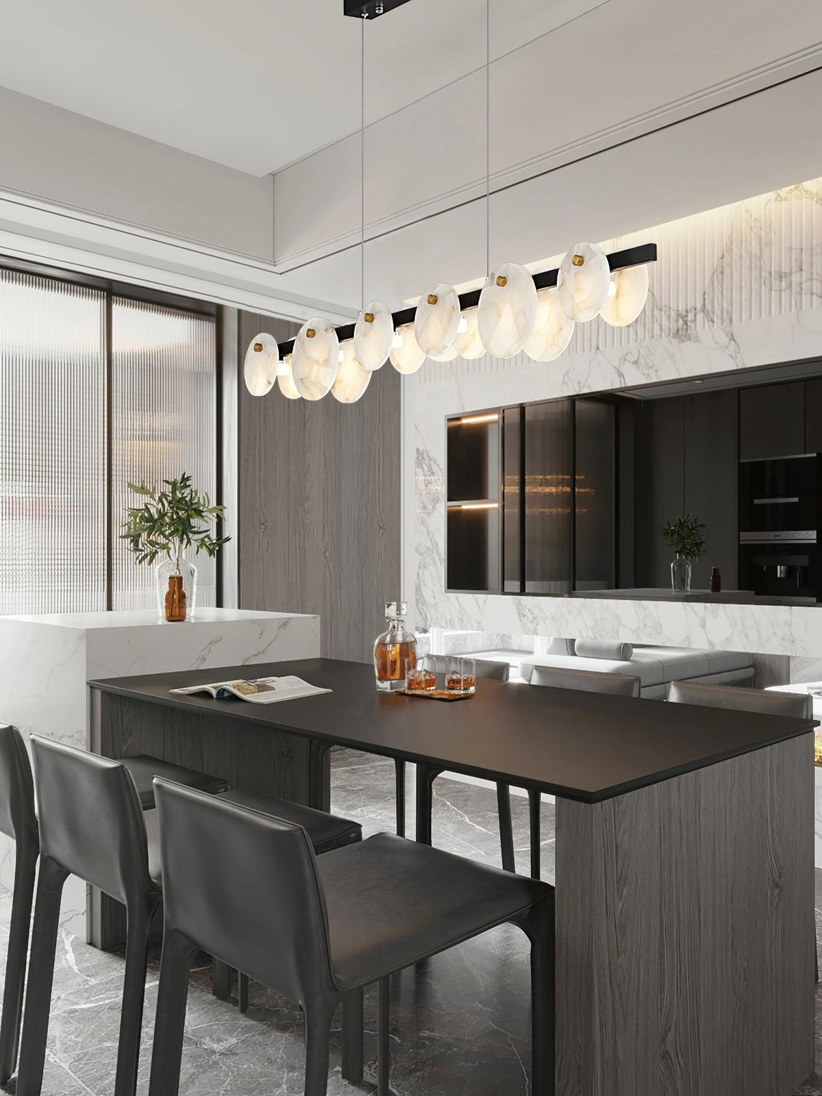 Trinidad Dining Room Alabaster Curated Alabaster – dimensional scale reference