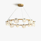 Spanish Alabaster Chandelier | Natural Spanish Alabaster Trinidad Disc Chandelier | Modern Luxury Lighting | JINSHE | JINSHE