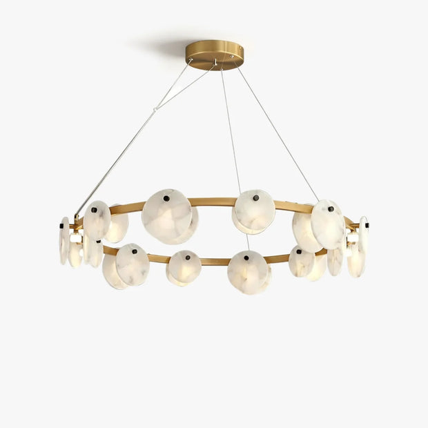 Natural Spanish Alabaster Trinidad Disc Chandelier | Modern Luxury Lighting | JINSHE