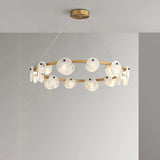 Spanish Alabaster Chandelier View 12 | Natural Spanish Alabaster Trinidad Disc Chandelier | Modern Luxury Lighting | JINSHE | JINSHE