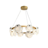 Spanish Alabaster Chandelier View 18 | Natural Spanish Alabaster Trinidad Disc Chandelier | Modern Luxury Lighting | JINSHE | JINSHE