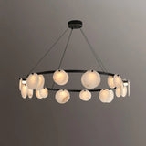 Spanish Alabaster Chandelier View 23 | Natural Spanish Alabaster Trinidad Disc Chandelier | Modern Luxury Lighting | JINSHE | JINSHE