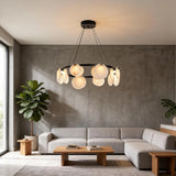 Spanish Alabaster Chandelier View 7 | Natural Spanish Alabaster Trinidad Disc Chandelier | Modern Luxury Lighting | JINSHE | JINSHE