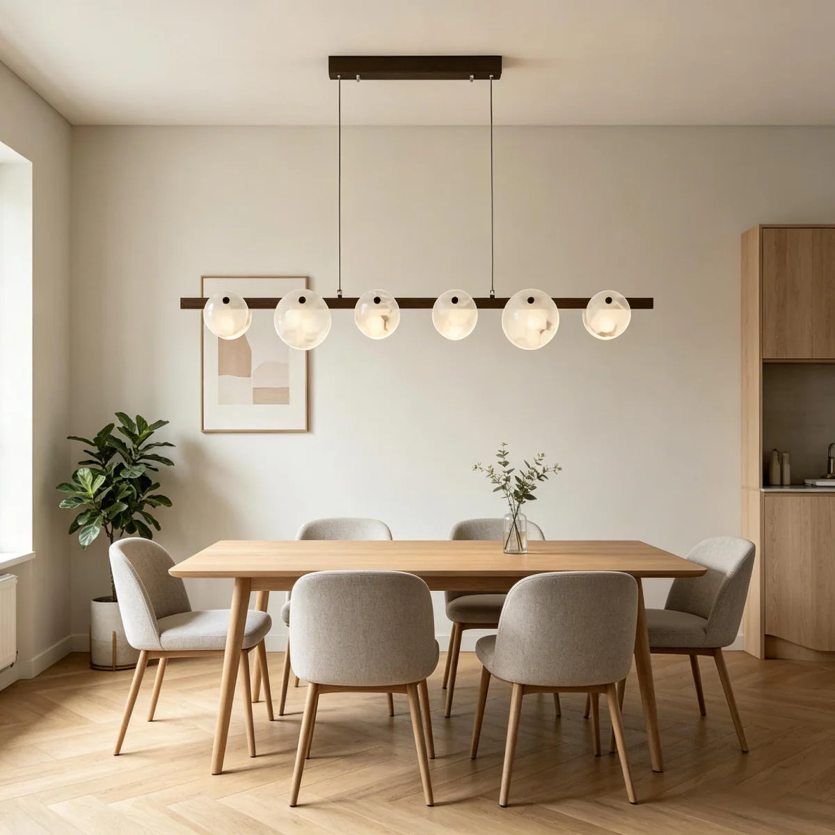 Spanish Alabaster Chandelier View 13 | Natural Spanish Alabaster Trinidad Linear Disc Chandelier | Modern Luxury Lighting | JINSHE | JINSHE