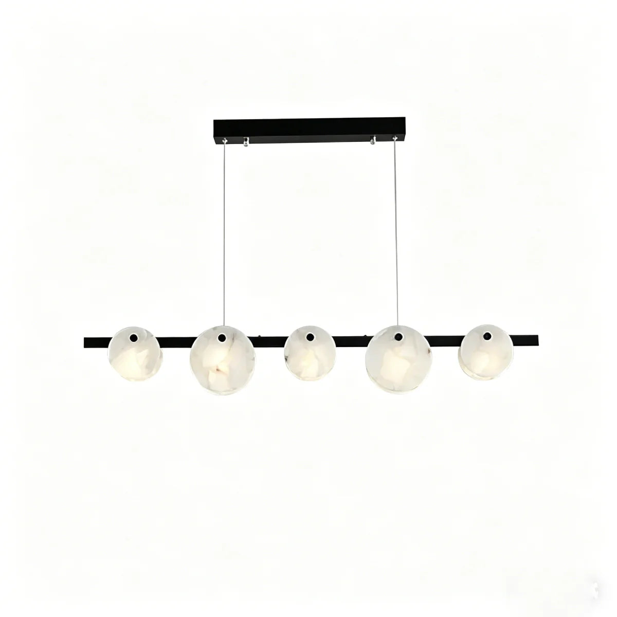 Spanish Alabaster Chandelier View 19 | Natural Spanish Alabaster Trinidad Linear Disc Chandelier | Modern Luxury Lighting | JINSHE | JINSHE