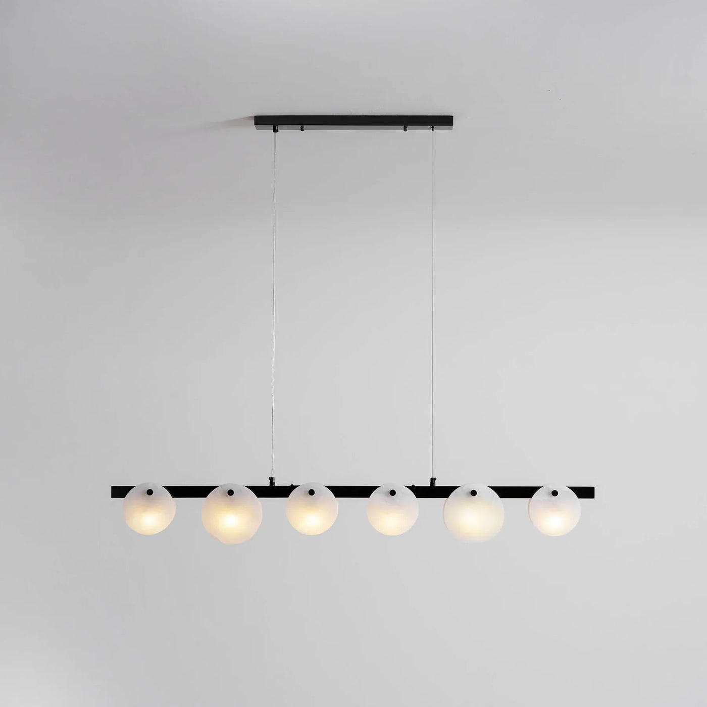 Spanish Alabaster Chandelier View 9 | Natural Spanish Alabaster Trinidad Linear Disc Chandelier | Modern Luxury Lighting | JINSHE | JINSHE