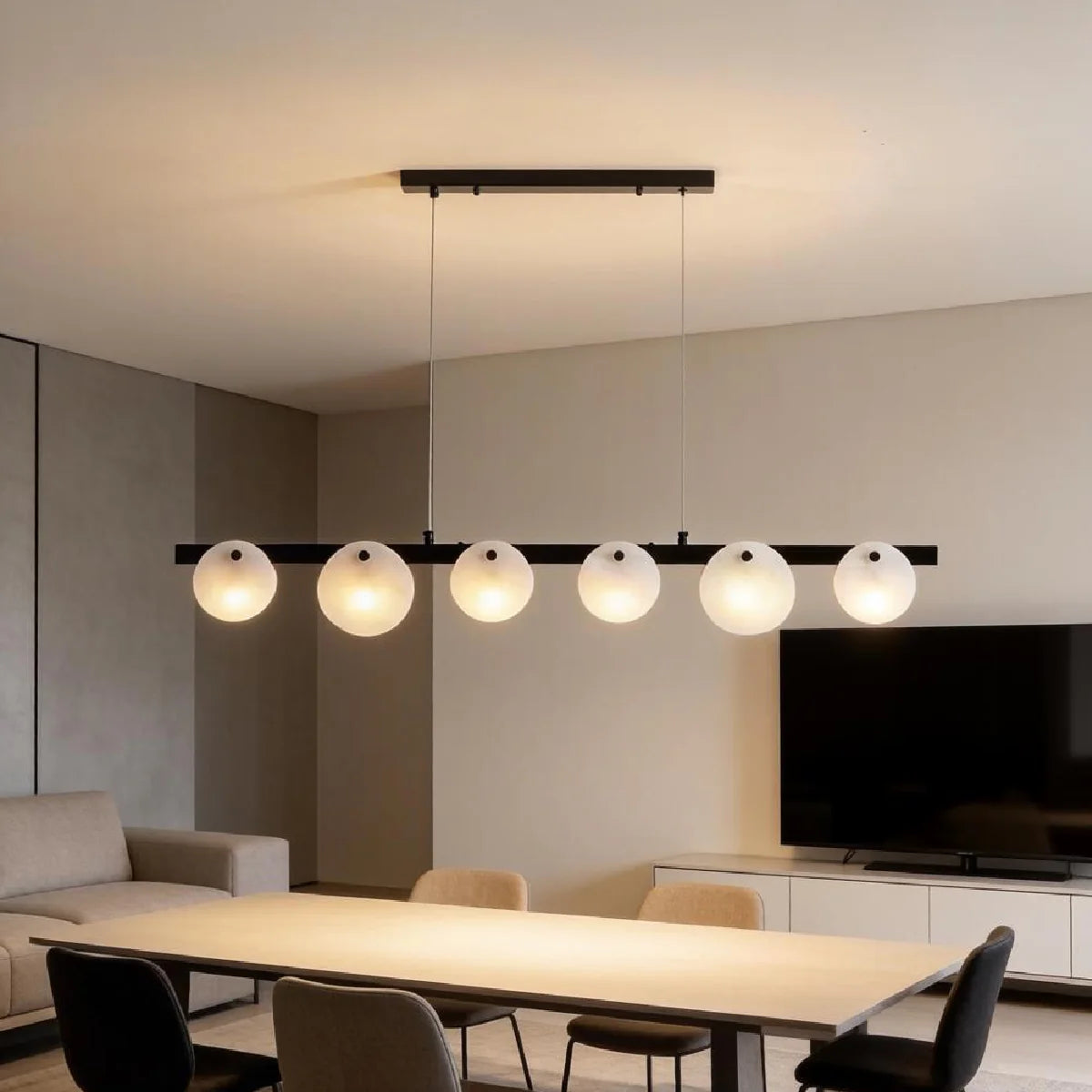 Spanish Alabaster Chandelier View 15 | Natural Spanish Alabaster Trinidad Linear Disc Chandelier | Modern Luxury Lighting | JINSHE | JINSHE
