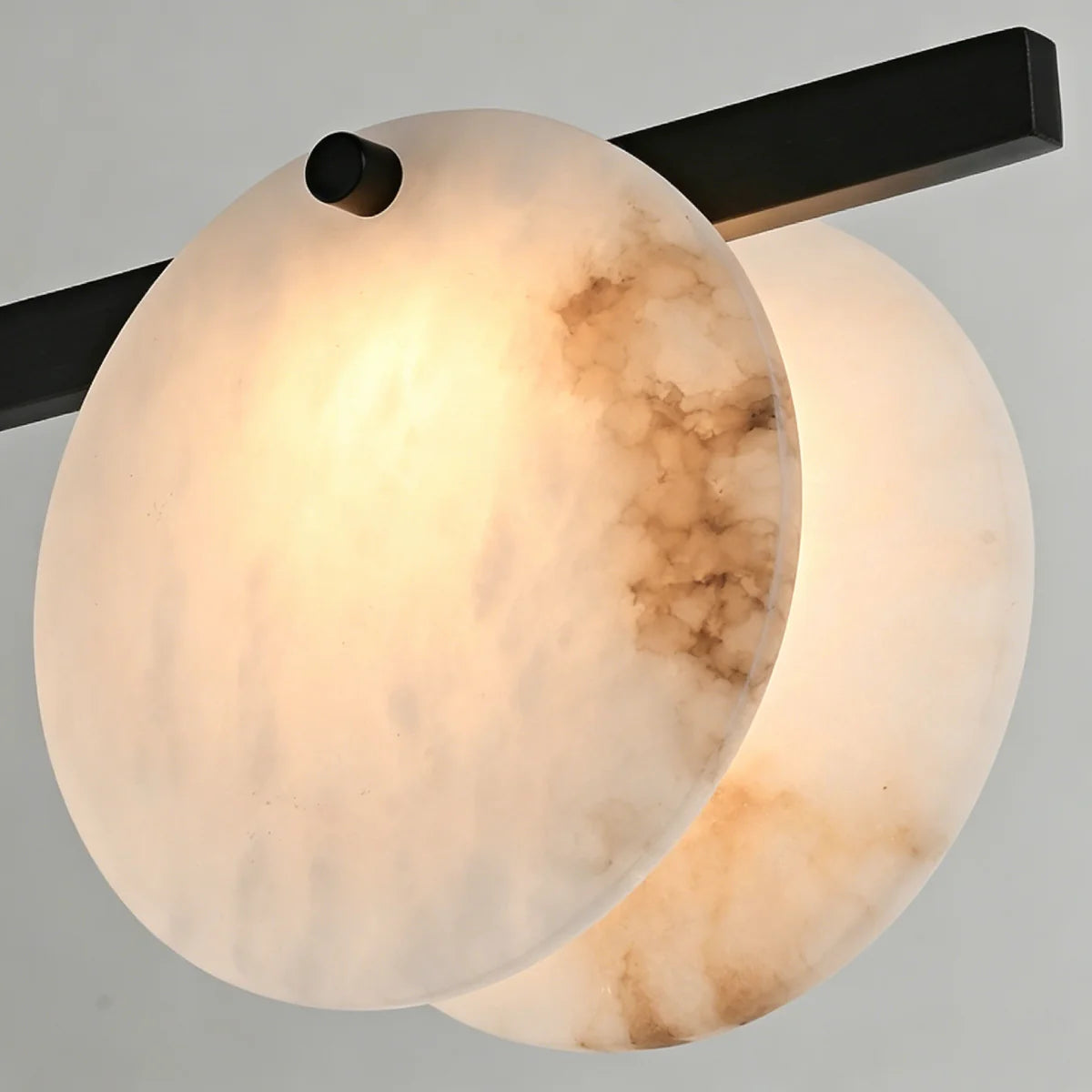 Spanish Alabaster Chandelier View 18 | Natural Spanish Alabaster Trinidad Linear Disc Chandelier | Modern Luxury Lighting | JINSHE | JINSHE