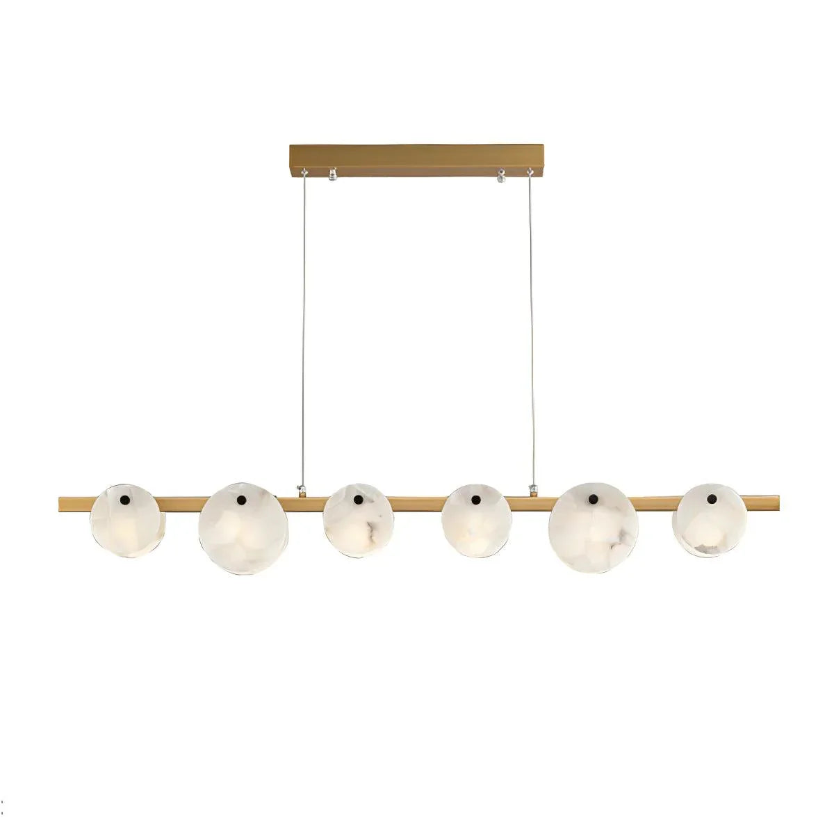 Spanish Alabaster Chandelier View 23 | Natural Spanish Alabaster Trinidad Linear Disc Chandelier | Modern Luxury Lighting | JINSHE | JINSHE