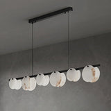 Spanish Alabaster Chandelier View 12 | Natural Spanish Alabaster Trinidad Linear Disc Chandelier | Modern Luxury Lighting | JINSHE | JINSHE