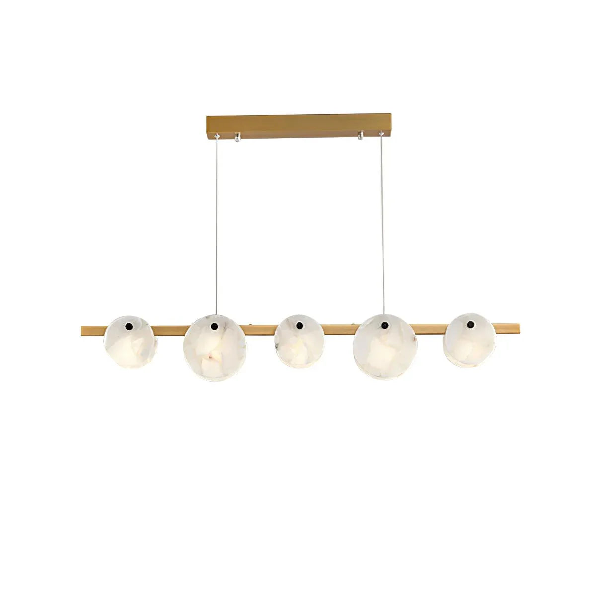 Spanish Alabaster Chandelier View 22 | Natural Spanish Alabaster Trinidad Linear Disc Chandelier | Modern Luxury Lighting | JINSHE | JINSHE