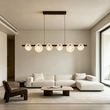 Spanish Alabaster Chandelier View 8 | Natural Spanish Alabaster Trinidad Linear Disc Chandelier | Modern Luxury Lighting | JINSHE | JINSHE