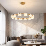 Spanish Alabaster Chandelier View 10 | Natural Spanish Alabaster Trinidad Rhombus Chandelier | Modern Luxury Lighting | JINSHE | JINSHE