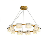 Spanish Alabaster Chandelier View 17 | Natural Spanish Alabaster Trinidad Rhombus Chandelier | Modern Luxury Lighting | JINSHE | JINSHE