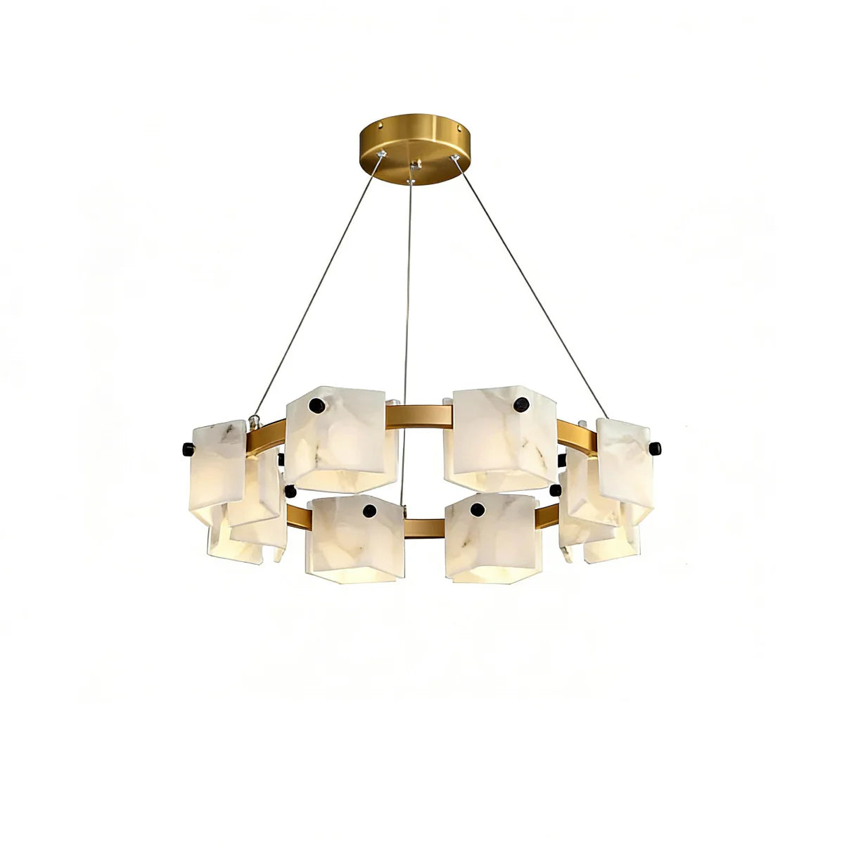 Spanish Alabaster Chandelier View 16 | Natural Spanish Alabaster Trinidad Rhombus Chandelier | Modern Luxury Lighting | JINSHE | JINSHE