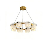 Spanish Alabaster Chandelier View 16 | Natural Spanish Alabaster Trinidad Rhombus Chandelier | Modern Luxury Lighting | JINSHE | JINSHE