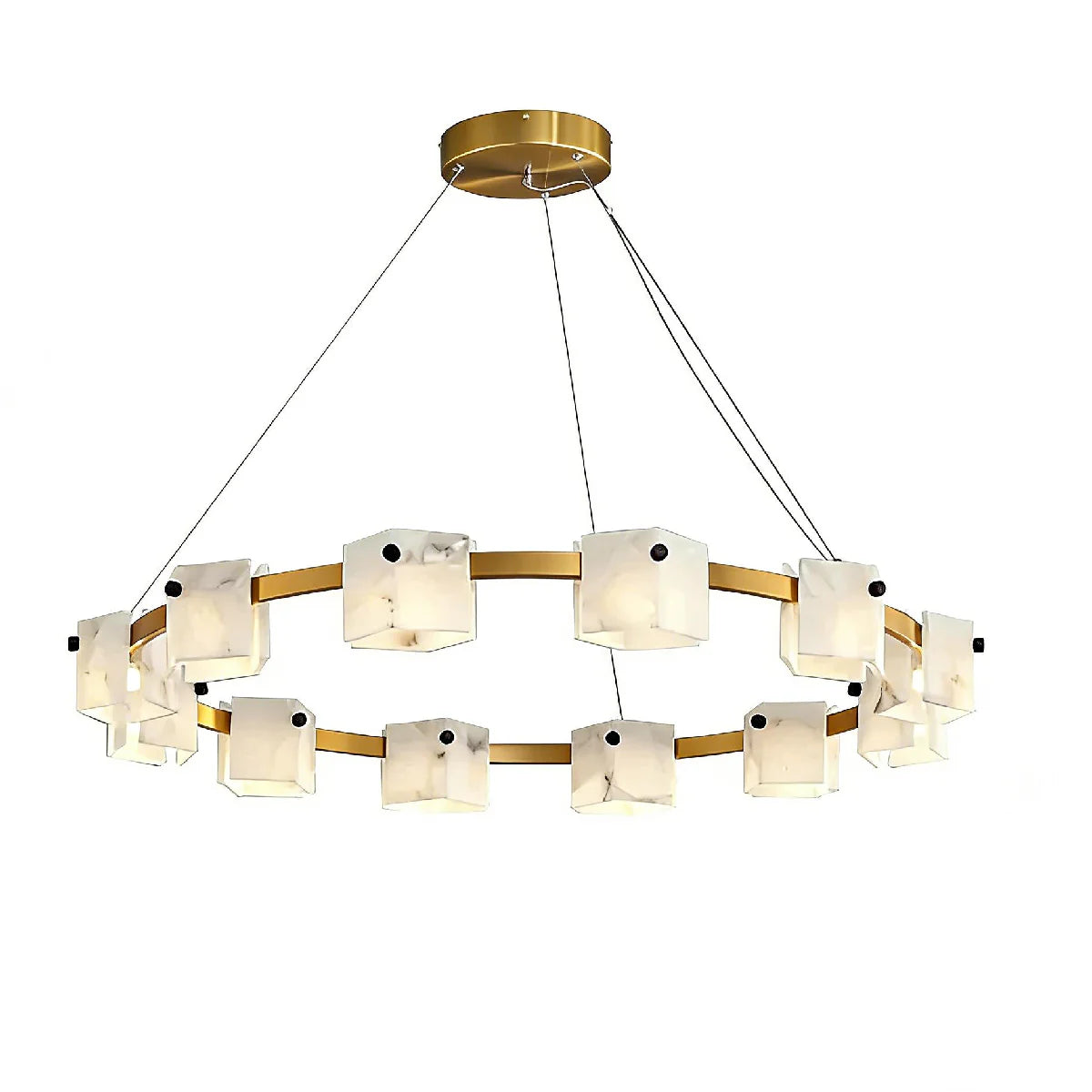 Spanish Alabaster Chandelier View 18 | Natural Spanish Alabaster Trinidad Rhombus Chandelier | Modern Luxury Lighting | JINSHE | JINSHE