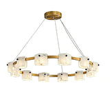 Spanish Alabaster Chandelier View 18 | Natural Spanish Alabaster Trinidad Rhombus Chandelier | Modern Luxury Lighting | JINSHE | JINSHE
