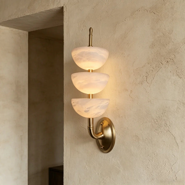Triple Alabaster Wall Sconce