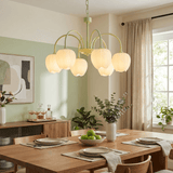 Tulip Matcha Curated Mouth-Blown Frosted Glass C warm illuminated room view