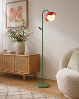 Tulira Floor Curated Mouth-Blown Frosted Glass F warm illuminated room view