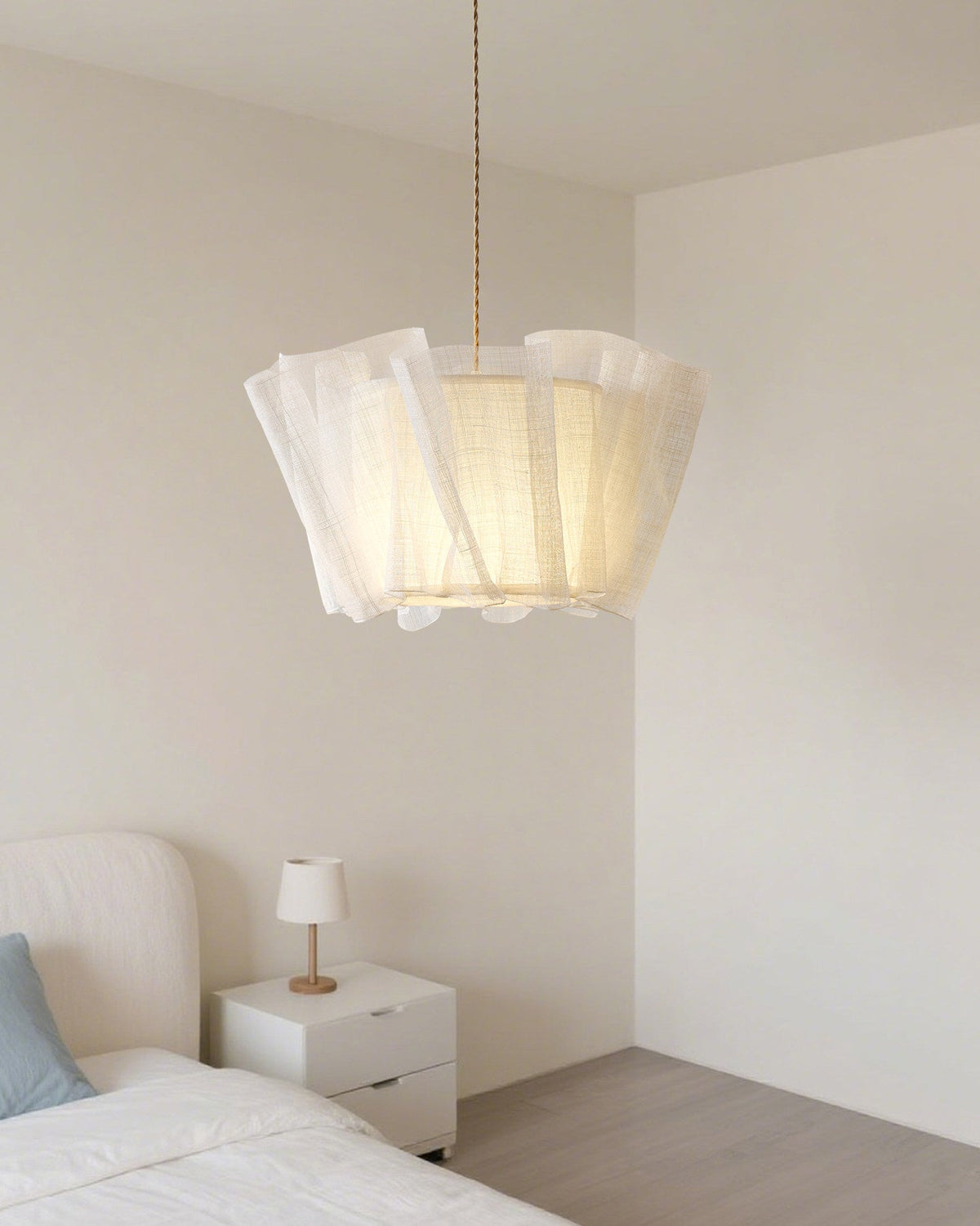 Tullora Curated Iron & Glass Pendant Light – side angled contour profile