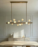 Tuloria Curated Solid Brass Chandelier – architectural ceiling profile
