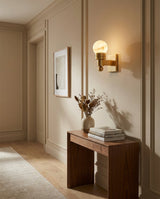 Tupelo Alabaster Curated Alabaster Wall Sconce – illuminated warm ambiance setting