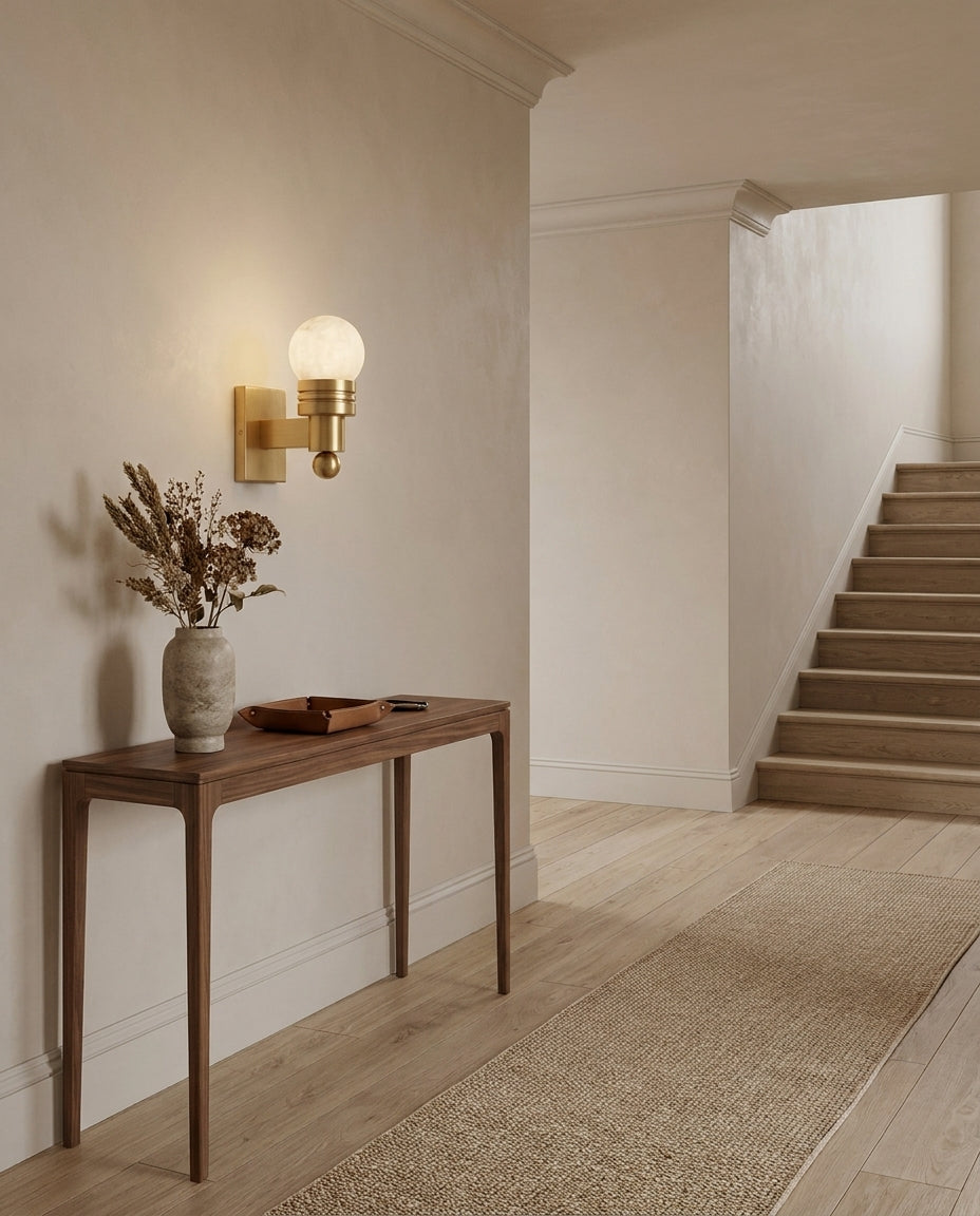 Tupelo Alabaster Curated Alabaster Wall Sconce – spatial dining room perspective