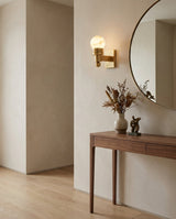 Tupelo Alabaster Curated Alabaster Wall Sconce – handcrafted surface texture