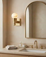 Tupelo Alabaster Curated Alabaster Wall Sconce – unlit natural material contrast