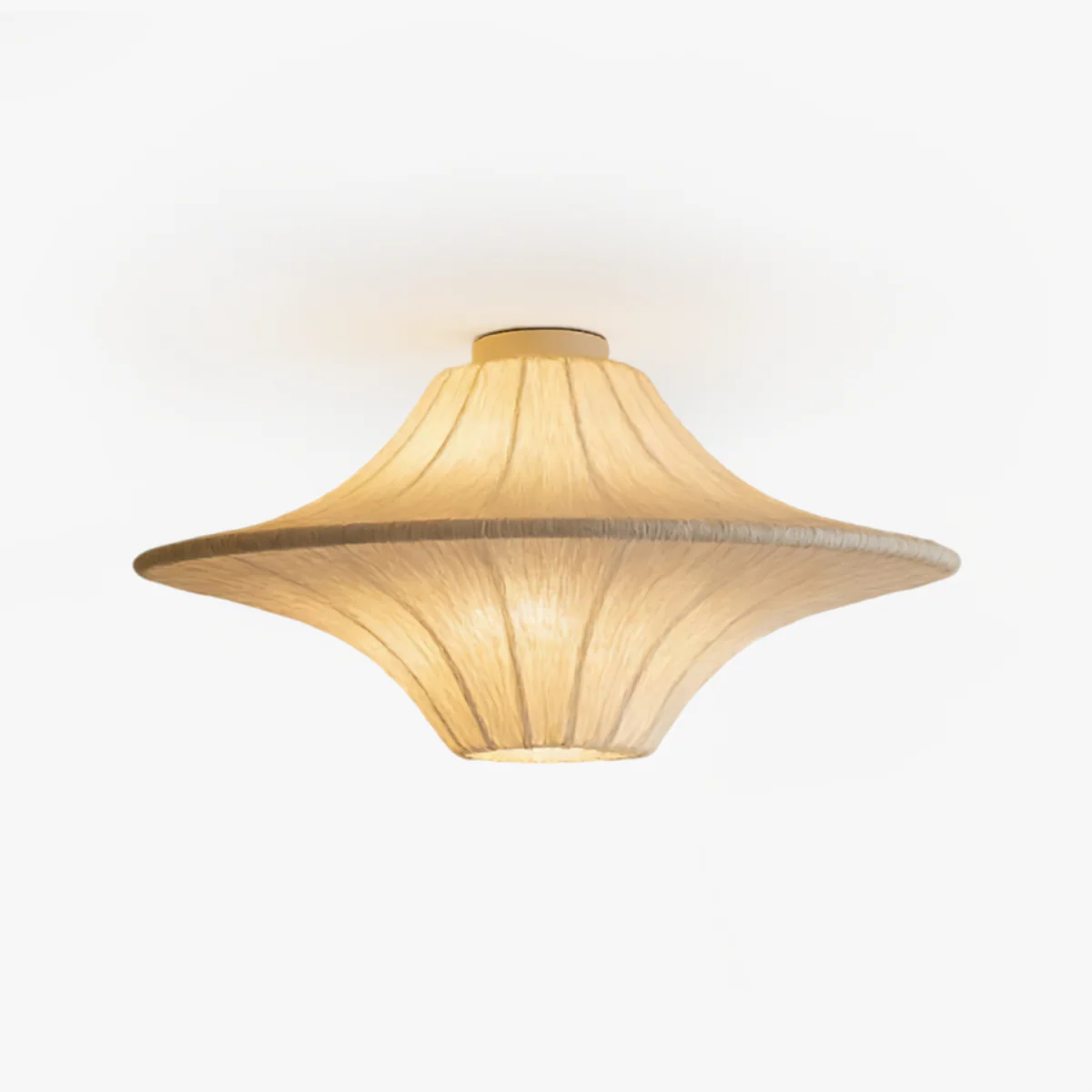 UFO Silk Ceiling Light | Silk Wabi-Sabi Ceiling Light | Designer Cream Bedroom Flush Mount | JINSHE | JINSHE