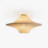 UFO Silk Ceiling Light | Silk Wabi-Sabi Ceiling Light | Designer Cream Bedroom Flush Mount | JINSHE | JINSHE