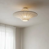UFO Silk Ceiling Light View 2 | Silk Wabi-Sabi Ceiling Light | Designer Cream Bedroom Flush Mount | JINSHE | JINSHE