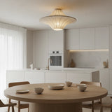 UFO Silk Ceiling Light View 3 | Silk Wabi-Sabi Ceiling Light | Designer Cream Bedroom Flush Mount | JINSHE | JINSHE