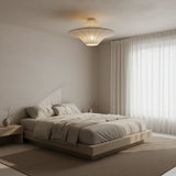 UFO Silk Ceiling Light View 5 | Silk Wabi-Sabi Ceiling Light | Designer Cream Bedroom Flush Mount | JINSHE | JINSHE