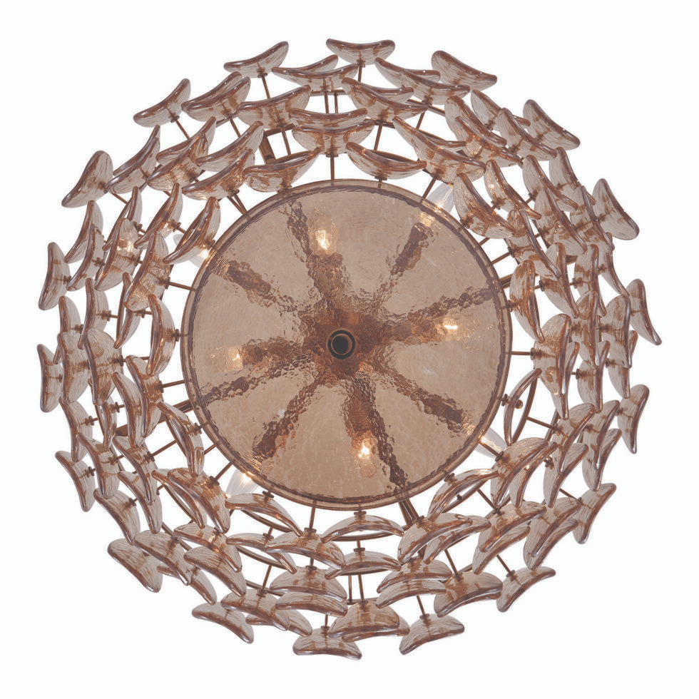 Uroko Curated Mouth-Blown Frosted Glass Chandeli – macro detail view #1