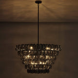 Uroko Large Curated Amber Art Glass Chandelier – macro detail view #1